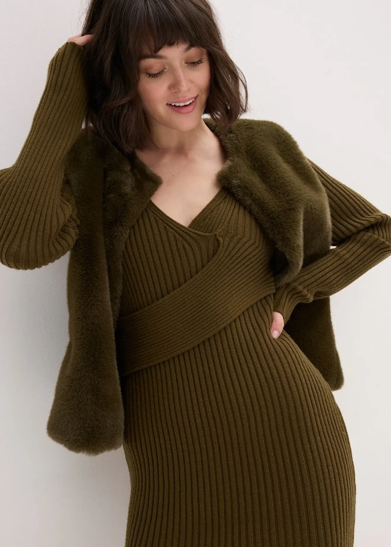 Femme bonprix Maille|Robes|Robe pull en viscose majoritaire