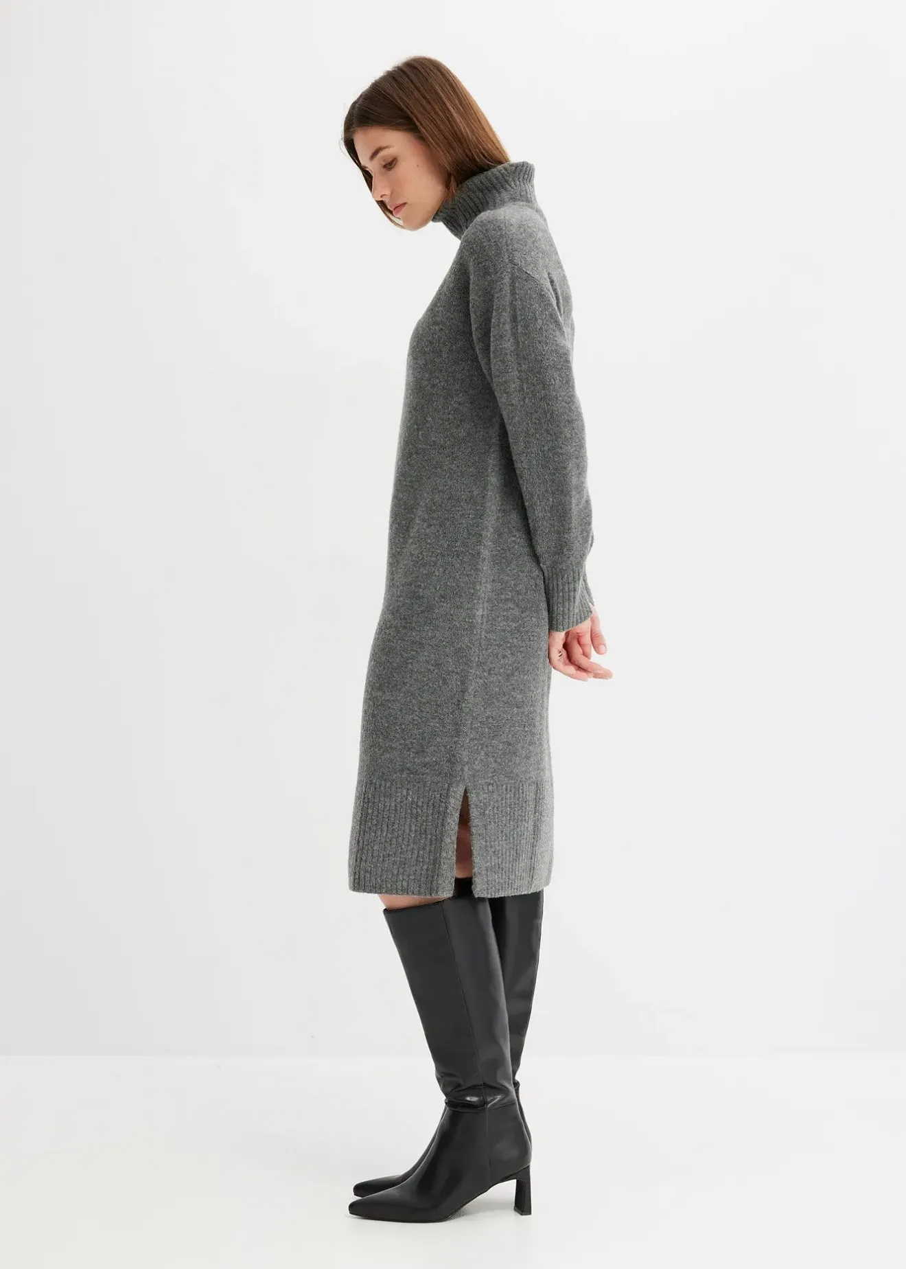 bonprix Robe pull fendue sur le côté|Femme Maille|Robes