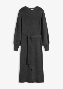 Femme bonprix Maille|Robes|Robe pull fluide et côtelée en viscose majoritaire