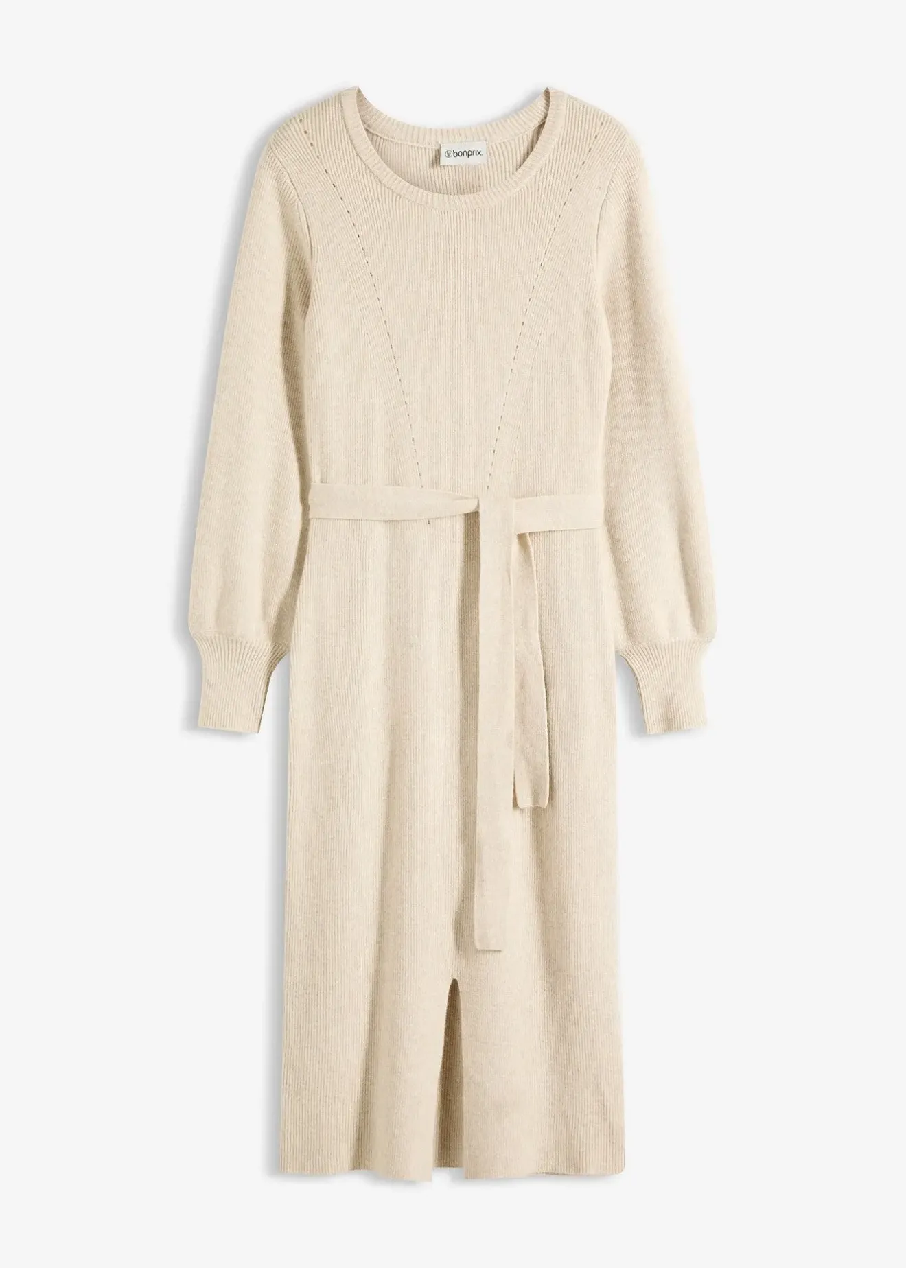 Femme bonprix Maille|Robes|Robe pull fluide et côtelée en viscose majoritaire