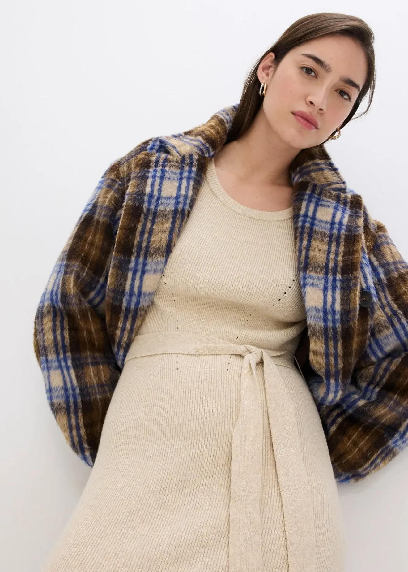 Femme bonprix Maille|Robes|Robe pull fluide et côtelée en viscose majoritaire