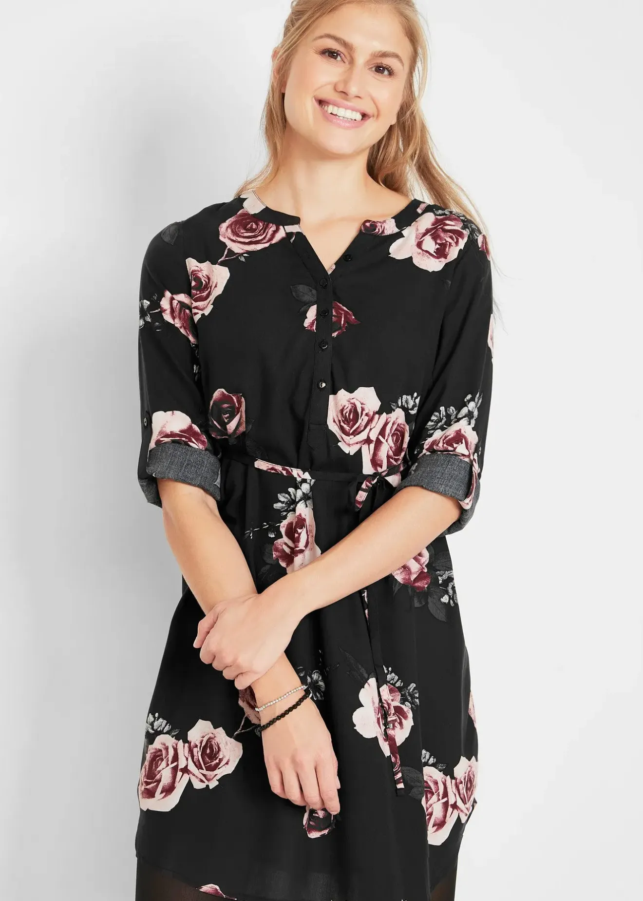 bonprix Robe-blouse de grossesse et d'allaitement en viscose fluide|Femme Femme Enceinte