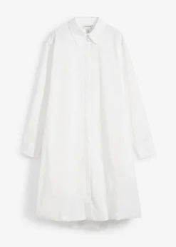 Femme bonprix Robes|Robe-chemise 100% coton à base boule
