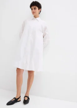 Femme bonprix Robes|Robe-chemise 100% coton à base boule