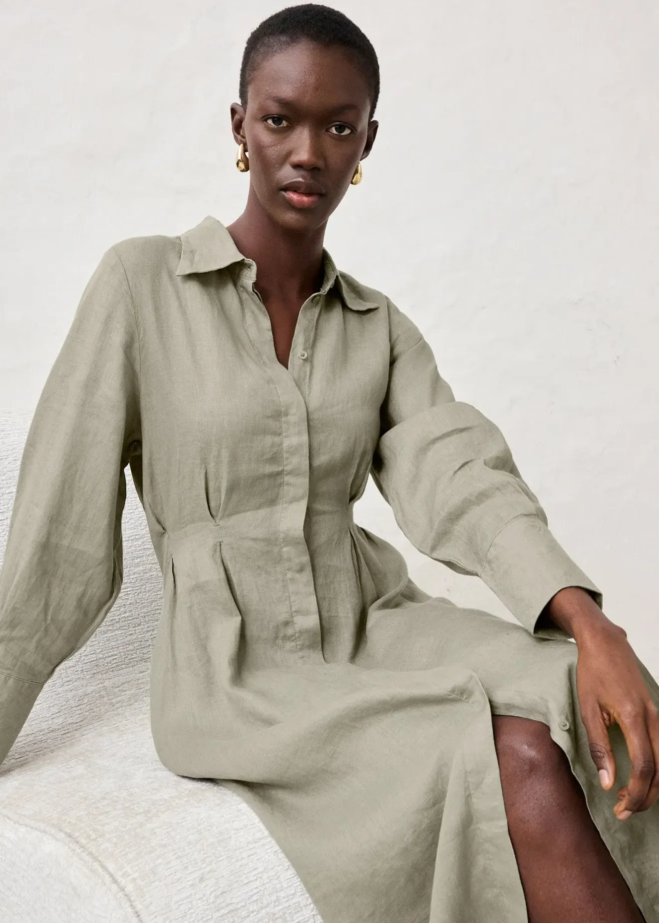 Femme bonprix Premium|Robes|Robe-chemise 100% lin