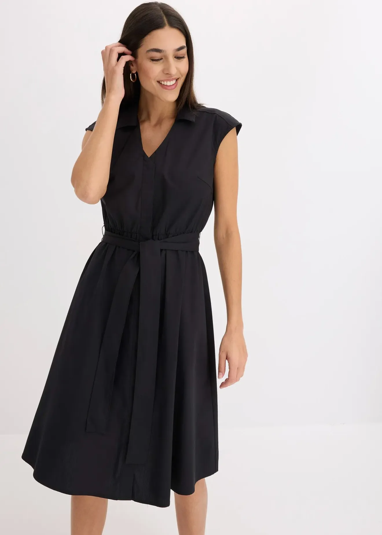 Femme bonprix Robes|Robe-chemise avec ceinture à nouer