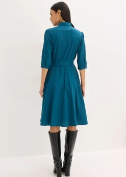 bonprix Robe-chemise avec dentelle et lien à nouer|Femme Tailles Petite|Robes