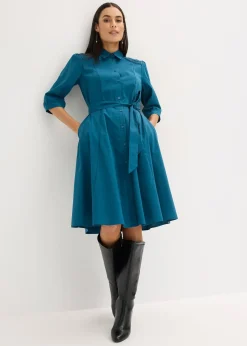 bonprix Robe-chemise avec dentelle et lien à nouer|Femme Tailles Petite|Robes