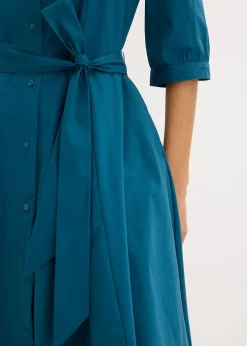 bonprix Robe-chemise avec dentelle et lien à nouer|Femme Tailles Petite|Robes