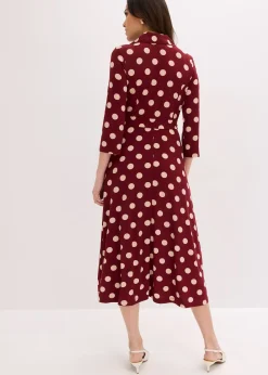 Femme bonprix Robes|Robe-chemise avec lien à nouer (ens. 2 pces.)