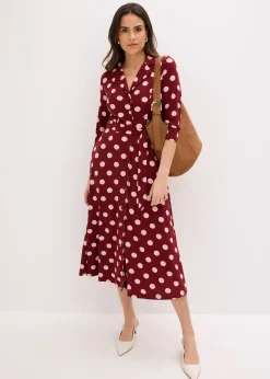 Femme bonprix Robes|Robe-chemise avec lien à nouer (ens. 2 pces.)