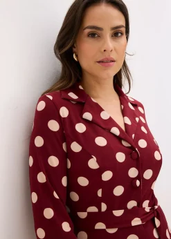 Femme bonprix Robes|Robe-chemise avec lien à nouer (ens. 2 pces.)