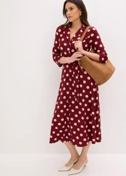 Femme bonprix Robes|Robe-chemise avec lien à nouer (ens. 2 pces.)