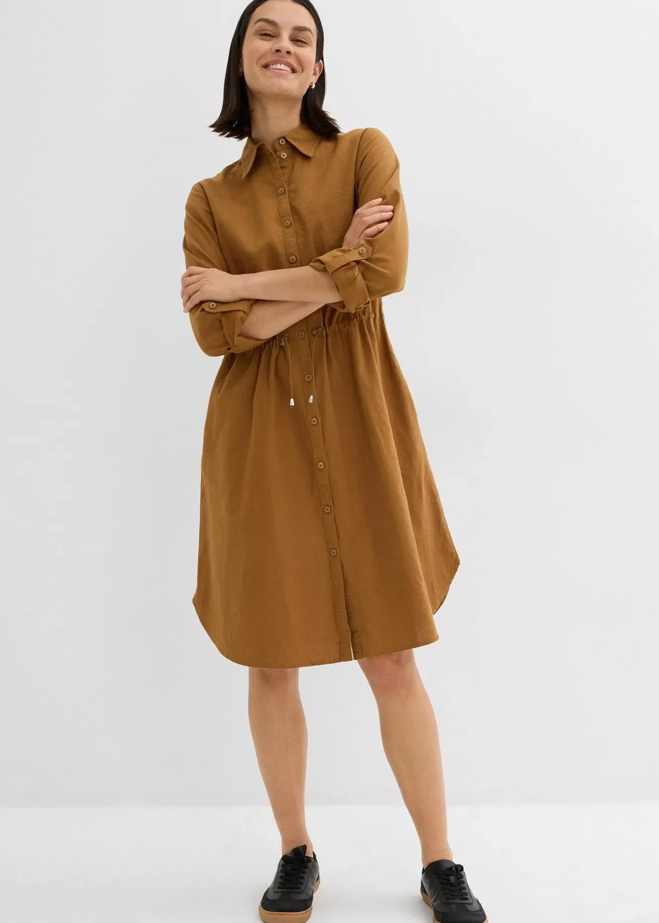 bonprix Robe-chemise en lin et coton|Femme Robes