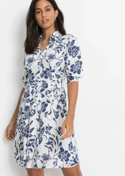 bonprix Robe-chemise en viscose fluide|Femme Tailles Petite