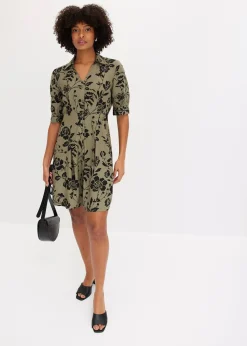 Femme bonprix Tailles Petite|Robe-chemise en viscose fluide