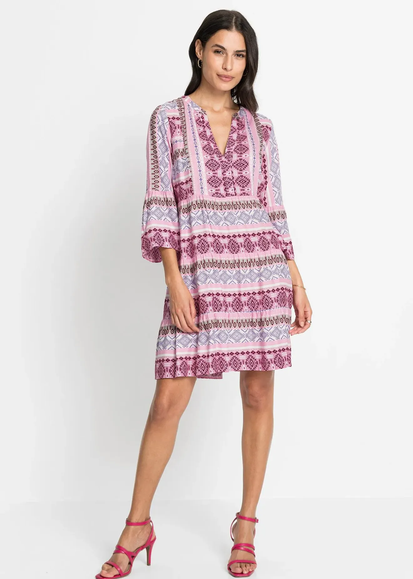 Femme bonprix Robes|Robe-tunique en viscose fluide