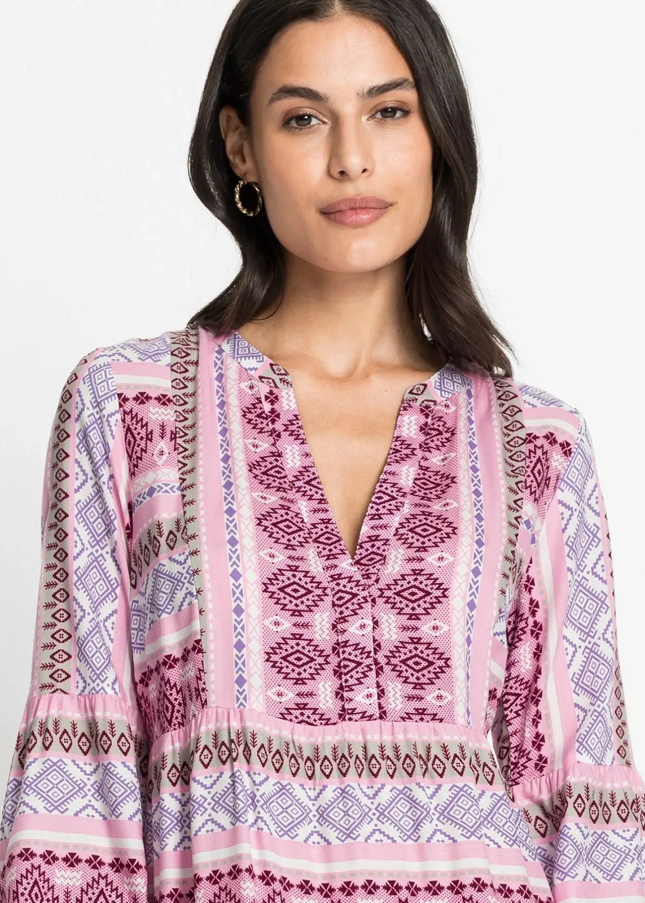 Femme bonprix Robes|Robe-tunique en viscose fluide