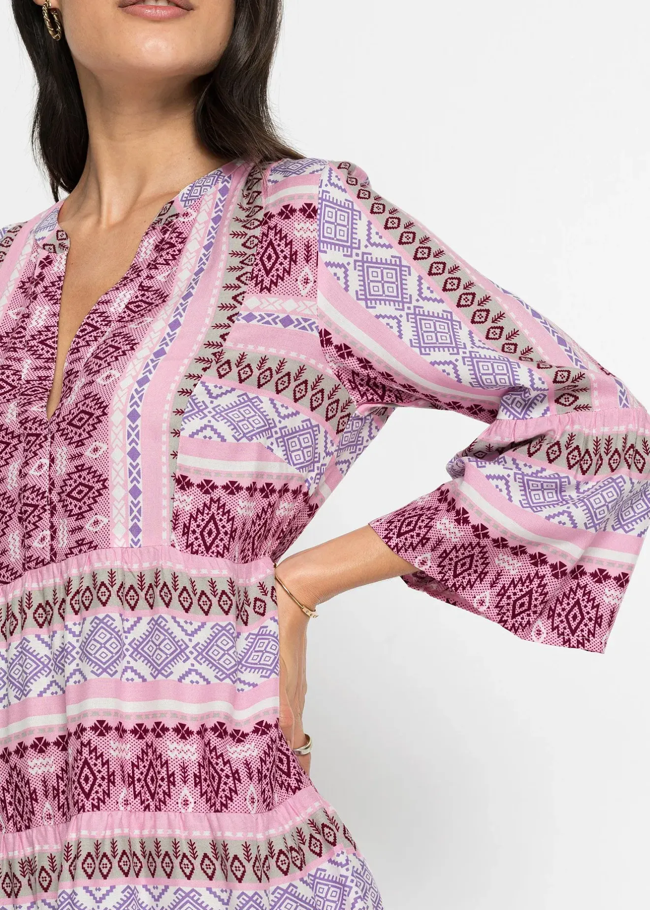 Femme bonprix Robes|Robe-tunique en viscose fluide