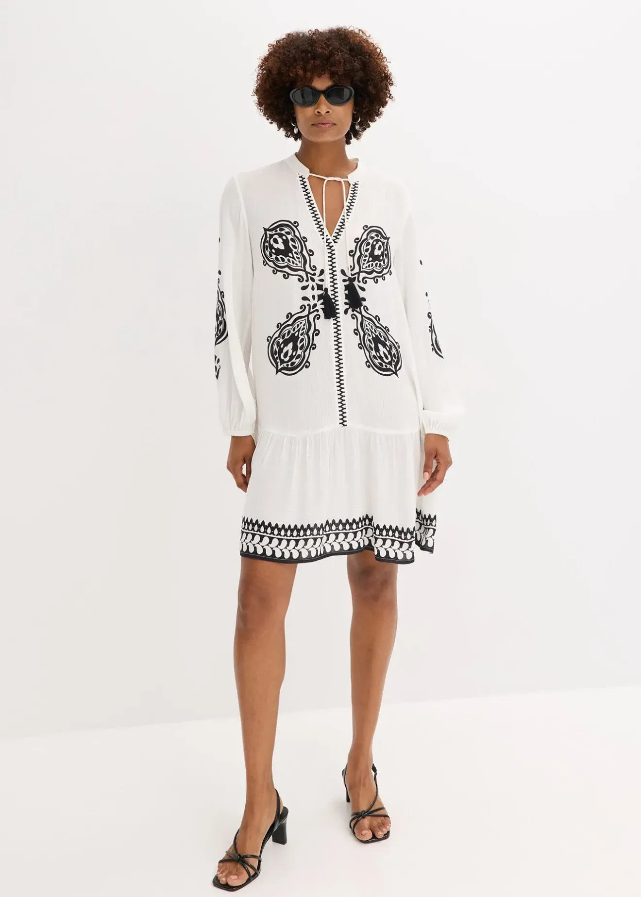 Femme bonprix Robes|Robe-tunique en viscose texturée