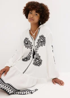 Femme bonprix Robes|Robe-tunique en viscose texturée