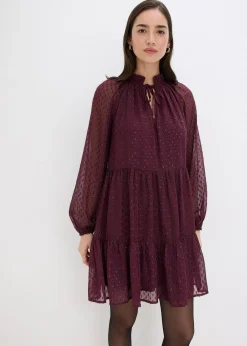 bonprix Robe-tunique en voile plumetis irisé|Femme Robes