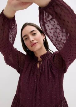 bonprix Robe-tunique en voile plumetis irisé|Femme Robes