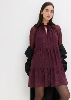 bonprix Robe-tunique en voile plumetis irisé|Femme Robes