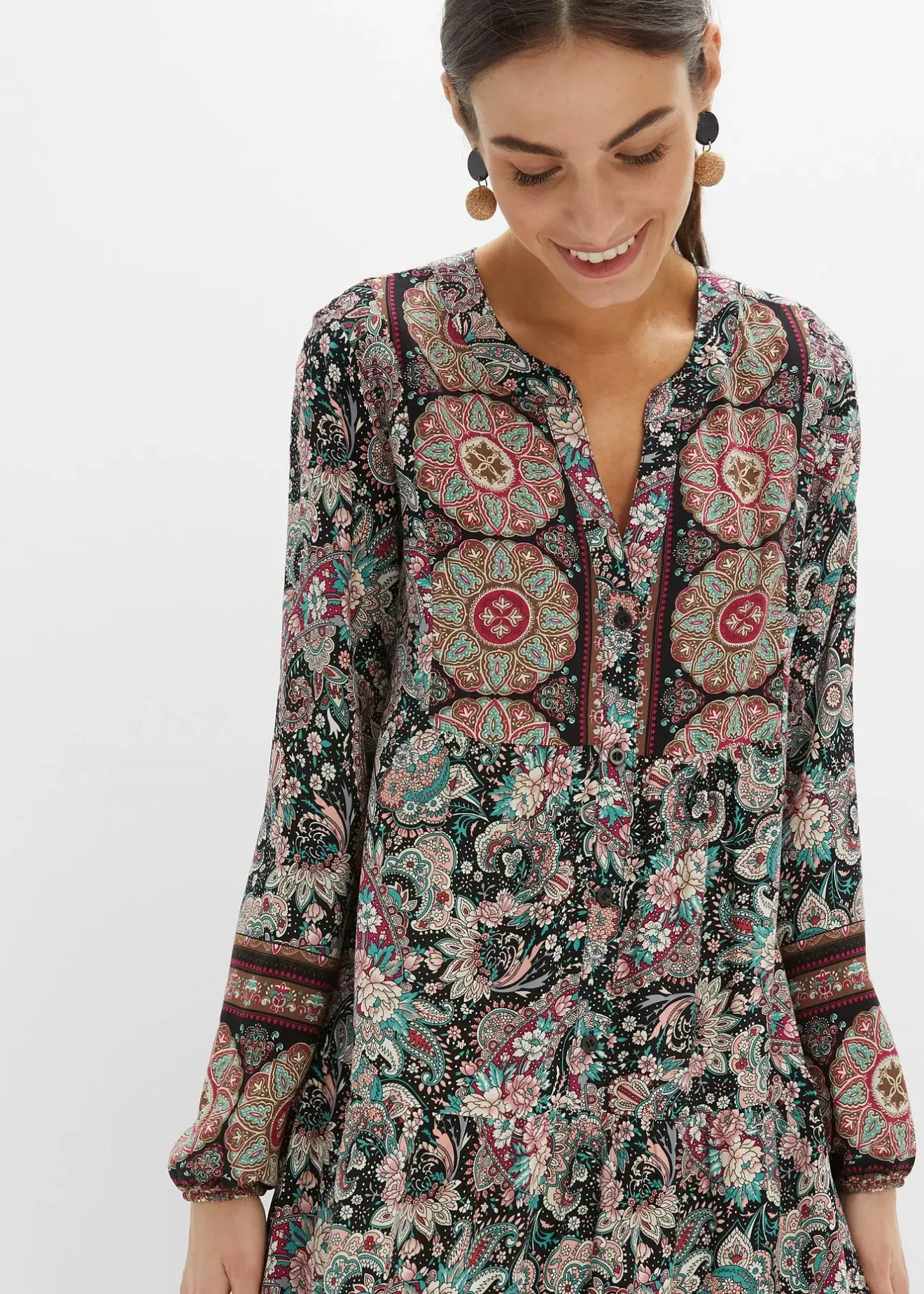 Femme bonprix Tailles Petite|Robes|Robe-tunique imprimée