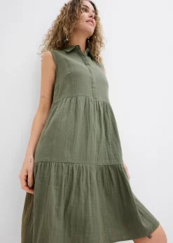 Femme bonprix Robes|Robe-tunique légère en gaze de coton