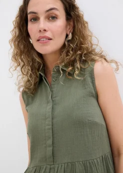 Femme bonprix Robes|Robe-tunique légère en gaze de coton