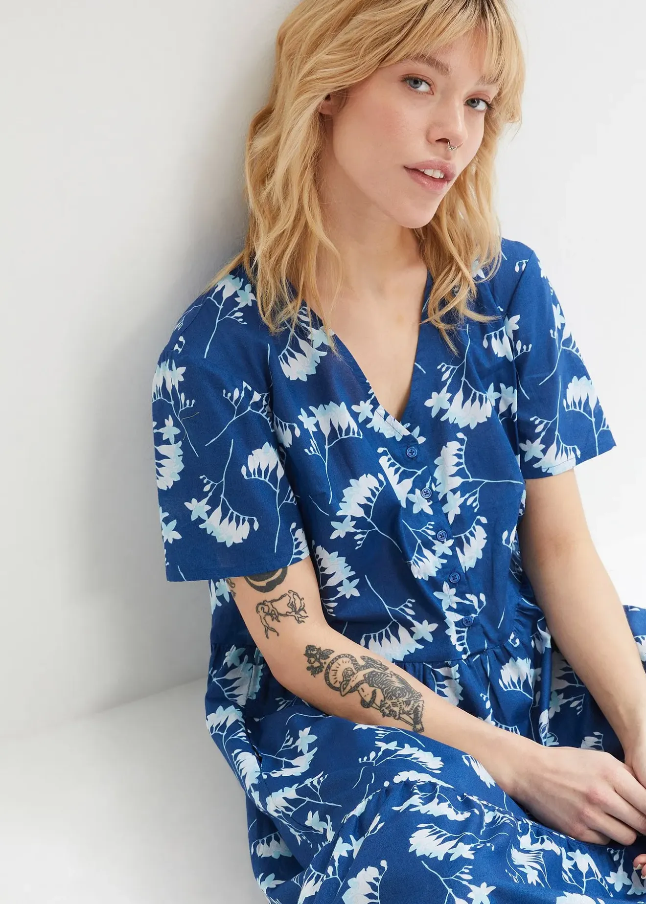 Femme bonprix Robes|Robe-tunique, longueur midi