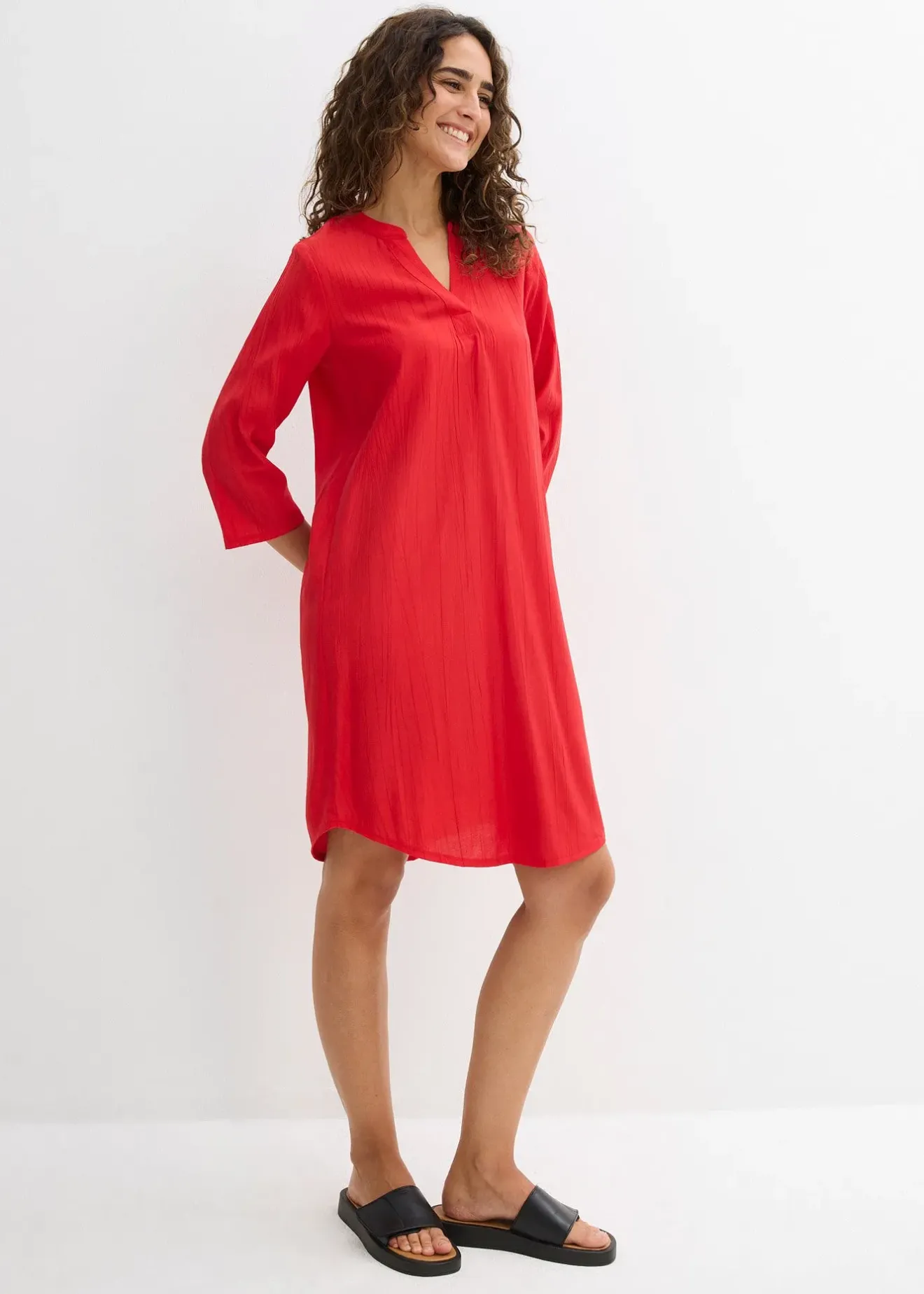 Femme bonprix Robes|Robe-tunique texturée en viscose majoritaire