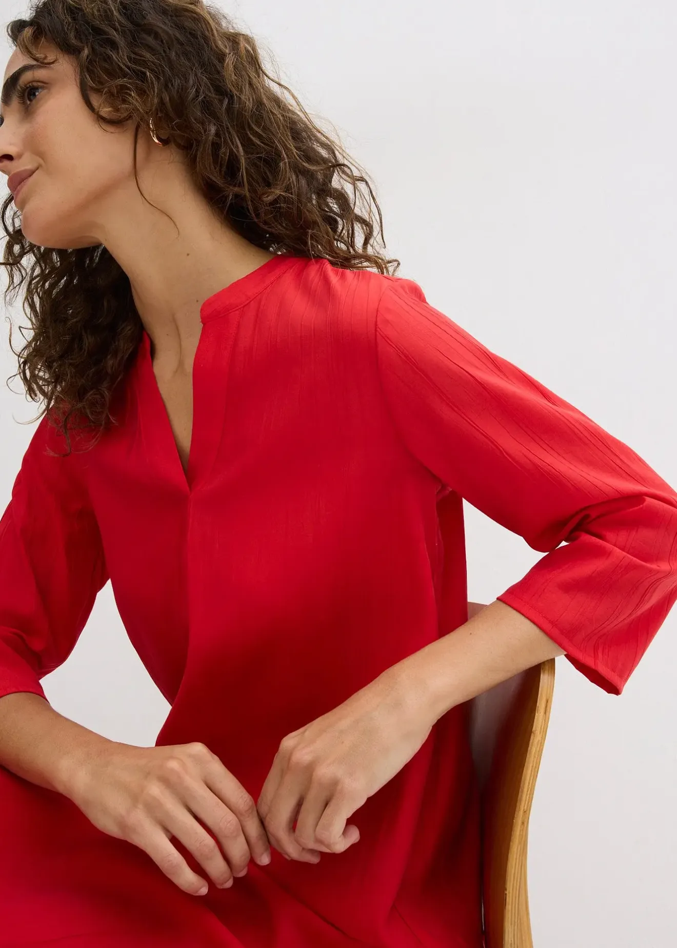 Femme bonprix Robes|Robe-tunique texturée en viscose majoritaire