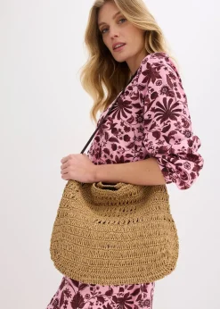 Femme bonprix Sacs|Sac à bandoulière aspect paille
