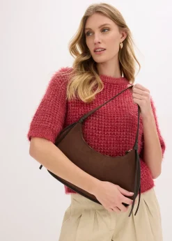 bonprix Sac à bandoulière en suédine avec passepoil|Femme Sacs