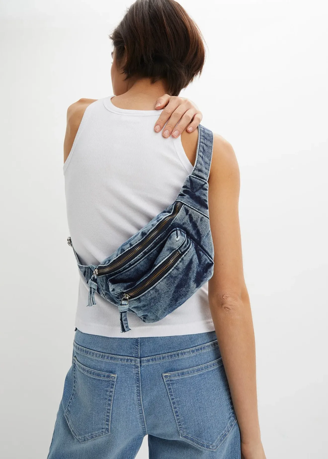 Femme bonprix Sacs|Sac banane en denim