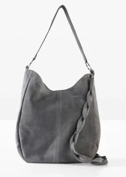 Femme bonprix Sacs|Sac en cuir velours avec sangle décorative
