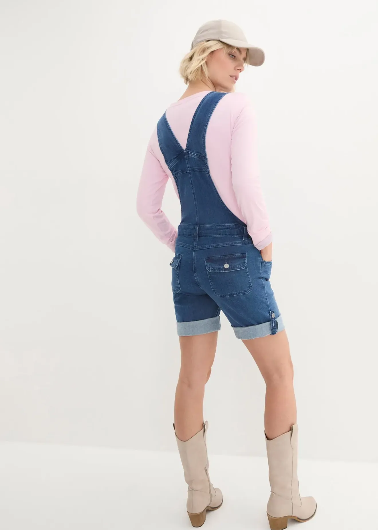 bonprix Salopette-short de grossesse en jean|Femme Femme Enceinte