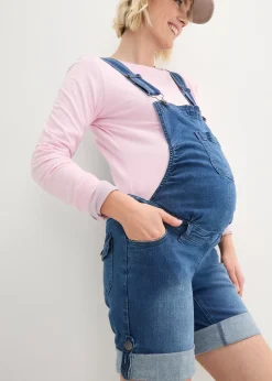bonprix Salopette-short de grossesse en jean|Femme Femme Enceinte