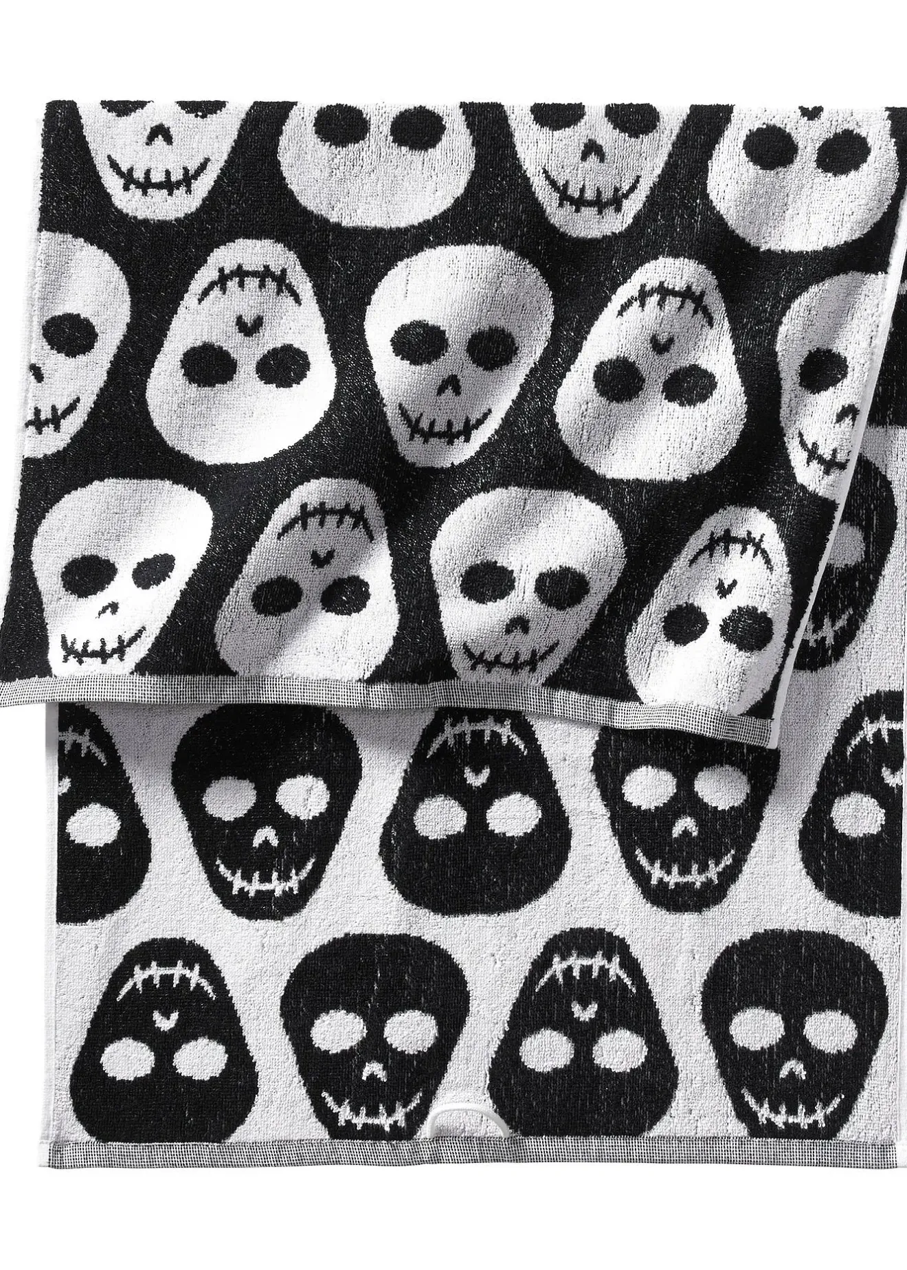 bonprix Salle De Bain·Serviettes De Toilette|Serviettes De Toilette|Serviette de toilette à motif tête de mort