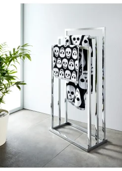 bonprix Salle De Bain·Serviettes De Toilette|Serviettes De Toilette|Serviette de toilette à motif tête de mort