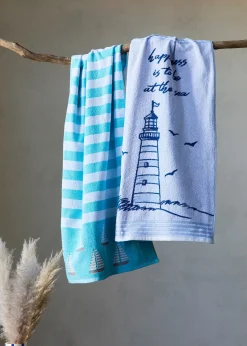 bonprix Salle De Bain·Serviettes De Toilette|Serviettes De Toilette|Serviette de toilette pur coton motif bateau