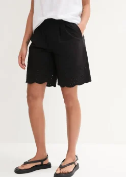 bonprix Short 100% coton avec taille élastiquée|Femme Shorts|Pantalons