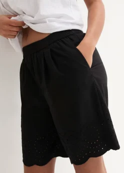 bonprix Short 100% coton avec taille élastiquée|Femme Shorts|Pantalons