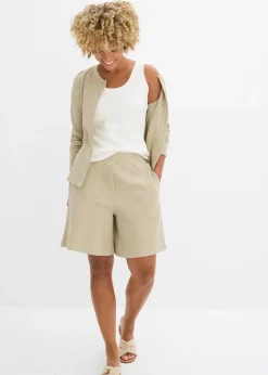 bonprix Short 100% coton avec taille élastiquée|Femme Deux Pièces & Ensembles|Shorts