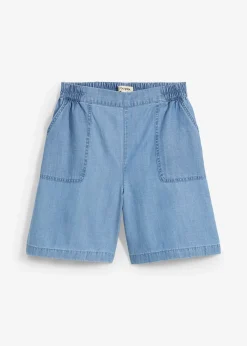 bonprix Short à taille élastiquée, avec du lin rafraîchissant|Femme Shorts|Pantalons