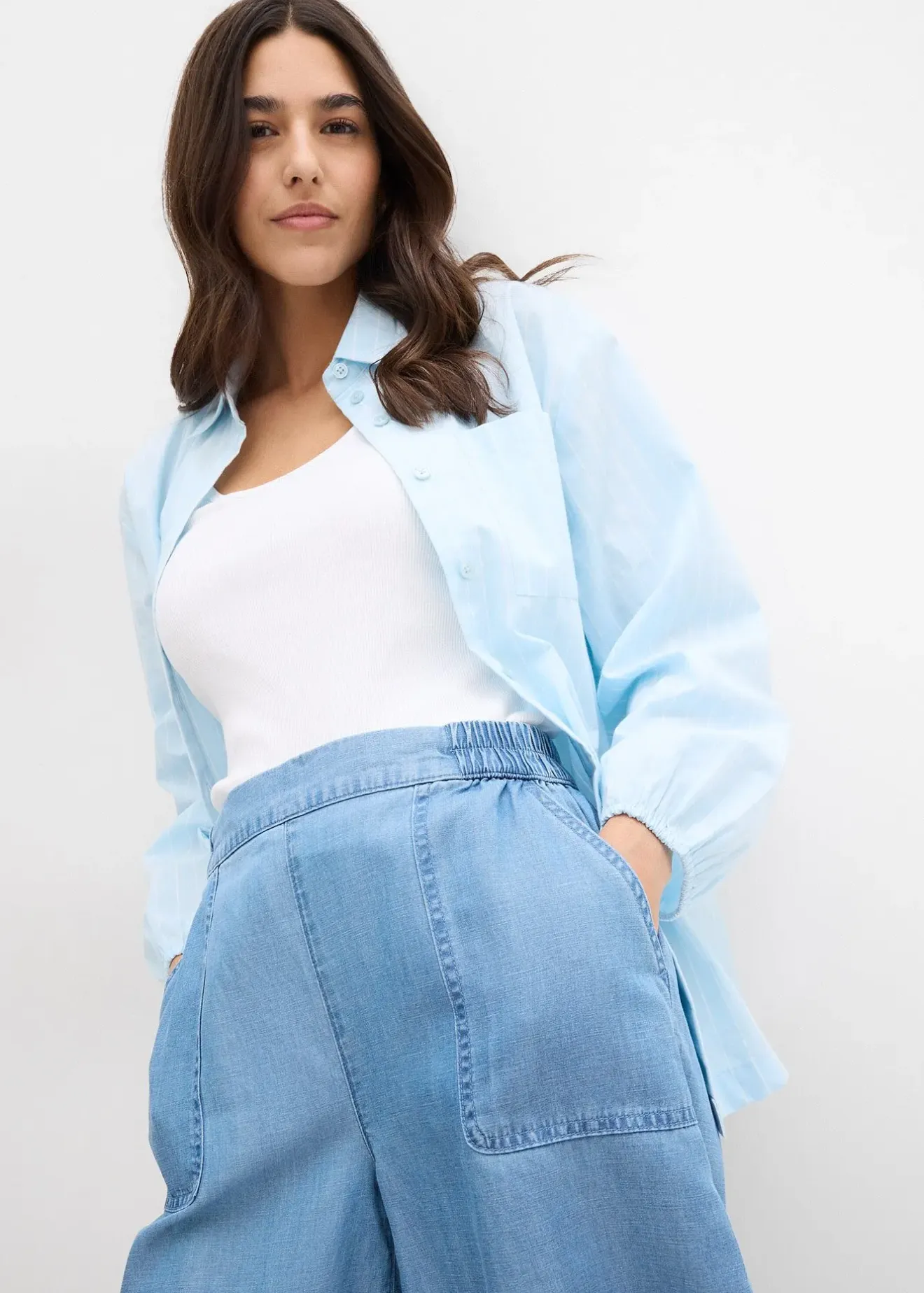 bonprix Short à taille élastiquée, avec du lin rafraîchissant|Femme Shorts|Pantalons