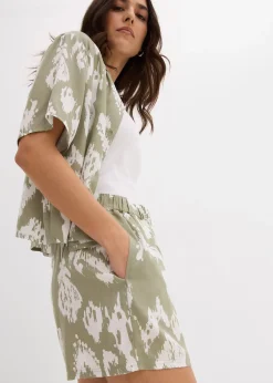 bonprix Short à taille élastiquée en viscose|Femme Shorts|Pantalons