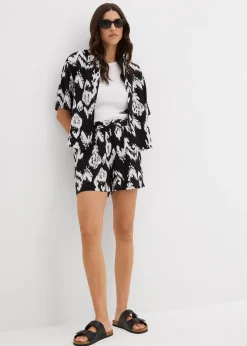 bonprix Short à taille élastiquée en viscose|Femme Shorts|Pantalons